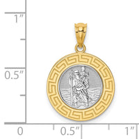 14K w/ Rhodium St. Christopher Medal-C4713
