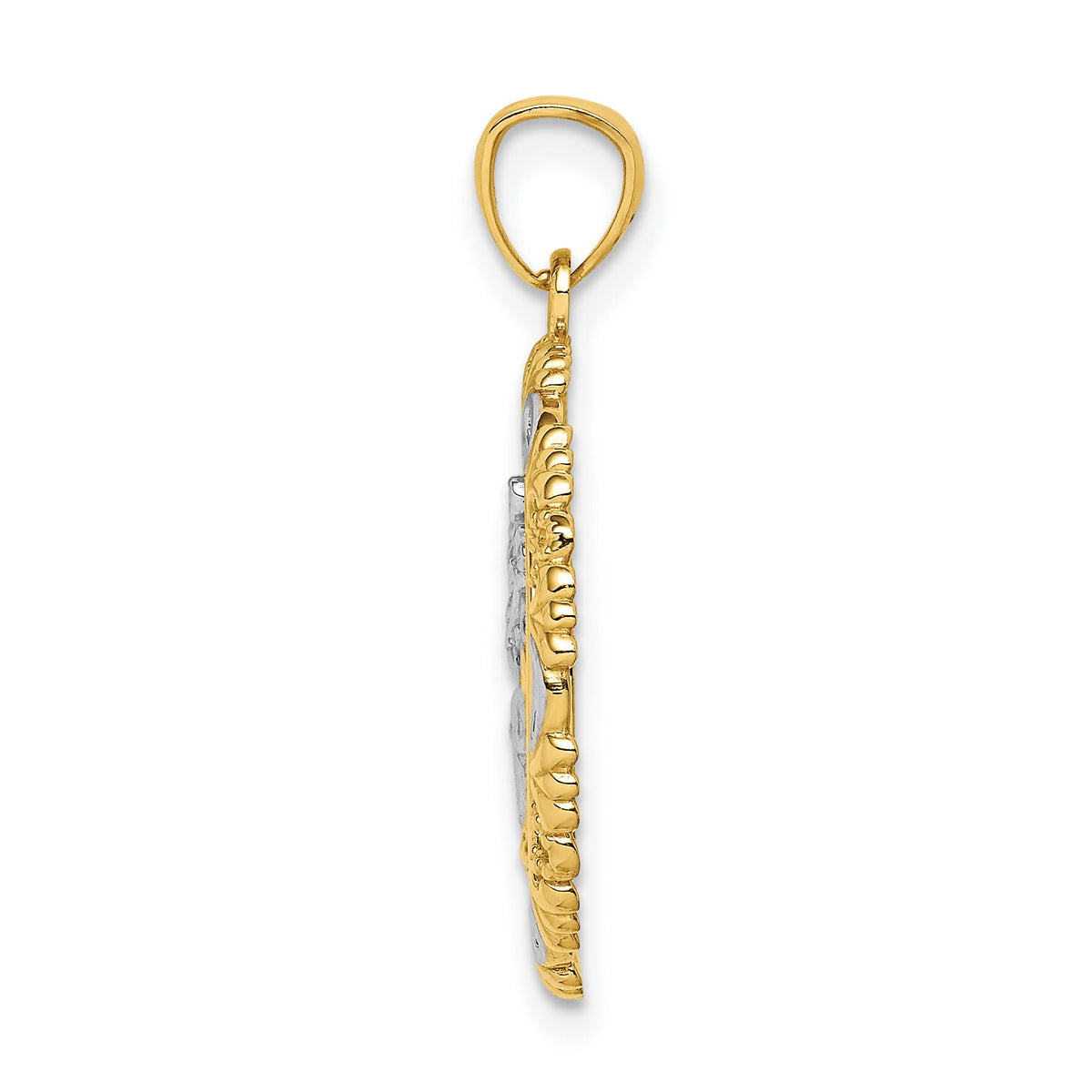 14K w/ Rhodium St. Christopher Medal-C4714