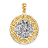 14K w/ Rhodium St. Christopher Medal-C4715