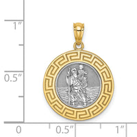 14K w/ Rhodium St. Christopher Medal-C4715