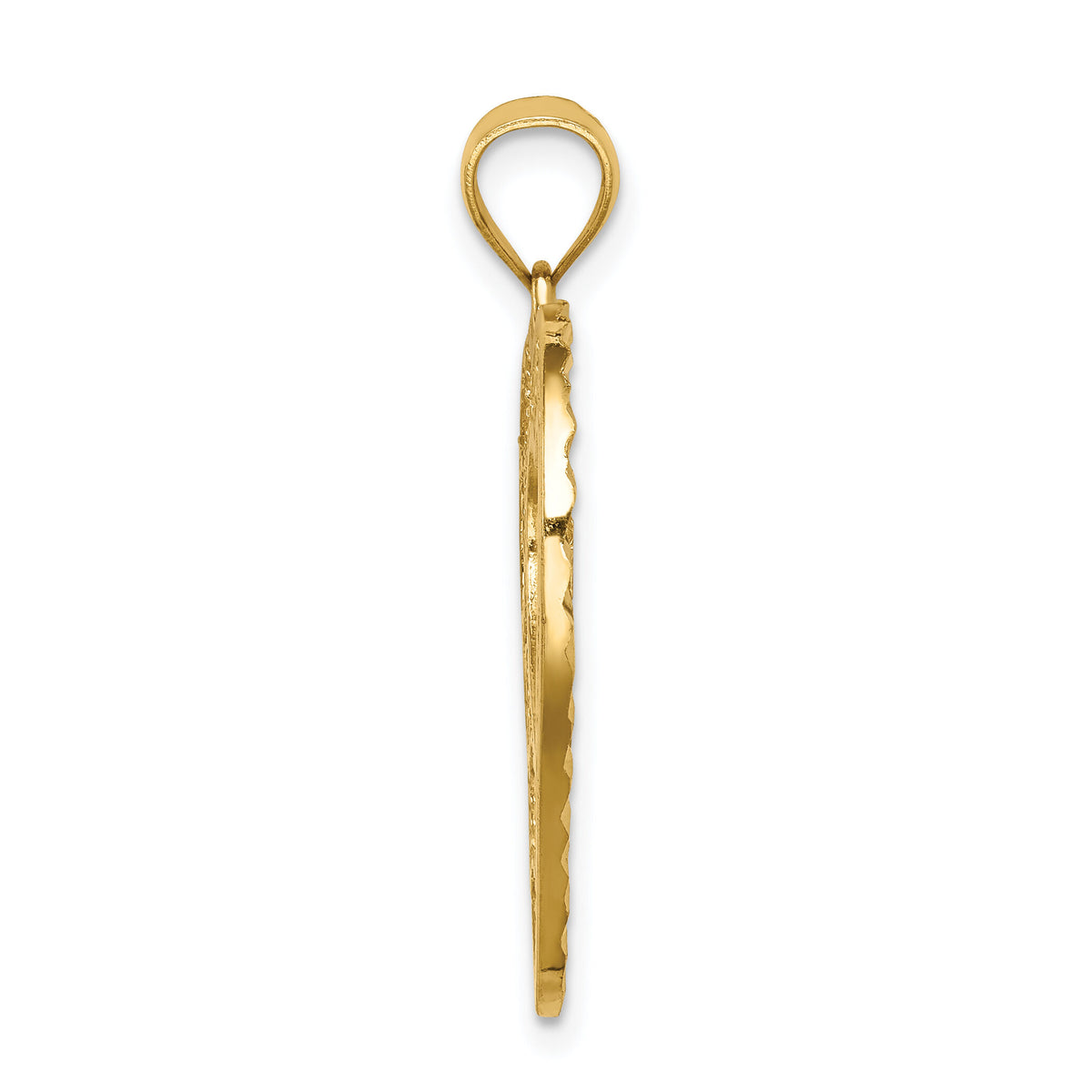 14K Diamond-cut Heart Pendant-C4717