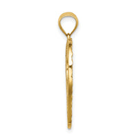 14K Diamond-cut Heart Pendant-C4717
