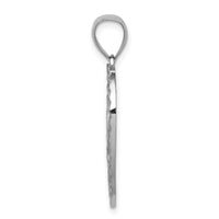 14K White Gold Diamond-cut Heart Pendant-C4718