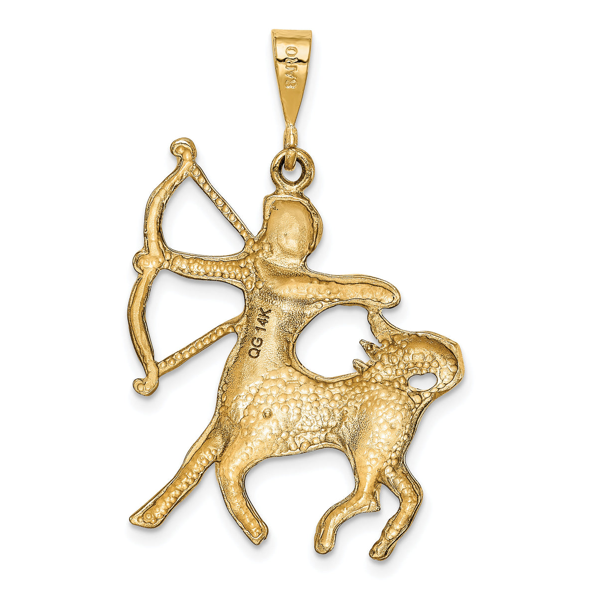 14k Satin Diamond-cut Sagittarius Zodiac Charm-C472