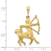 14k Satin Diamond-cut Sagittarius Zodiac Charm-C472