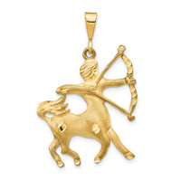 14k Satin Diamond-cut Sagittarius Zodiac Charm-C472