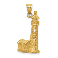 14K Brushed D/C Lighthouse Pendant-C4726