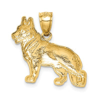 14K Diamond-cut German Shepherd Pendant-C4729