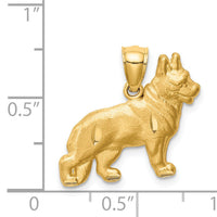 14K Diamond-cut German Shepherd Pendant-C4729