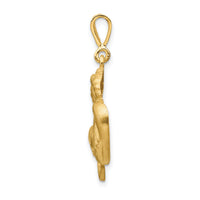 14k Satin Diamond-cut Capricorn Zodiac Charm-C473