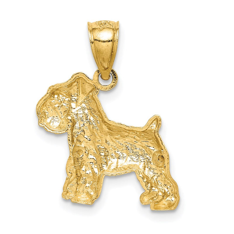 14K Diamond-cut Mini Schnauzer Pendant-C4730