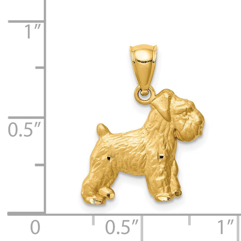 14K Diamond-cut Mini Schnauzer Pendant-C4730