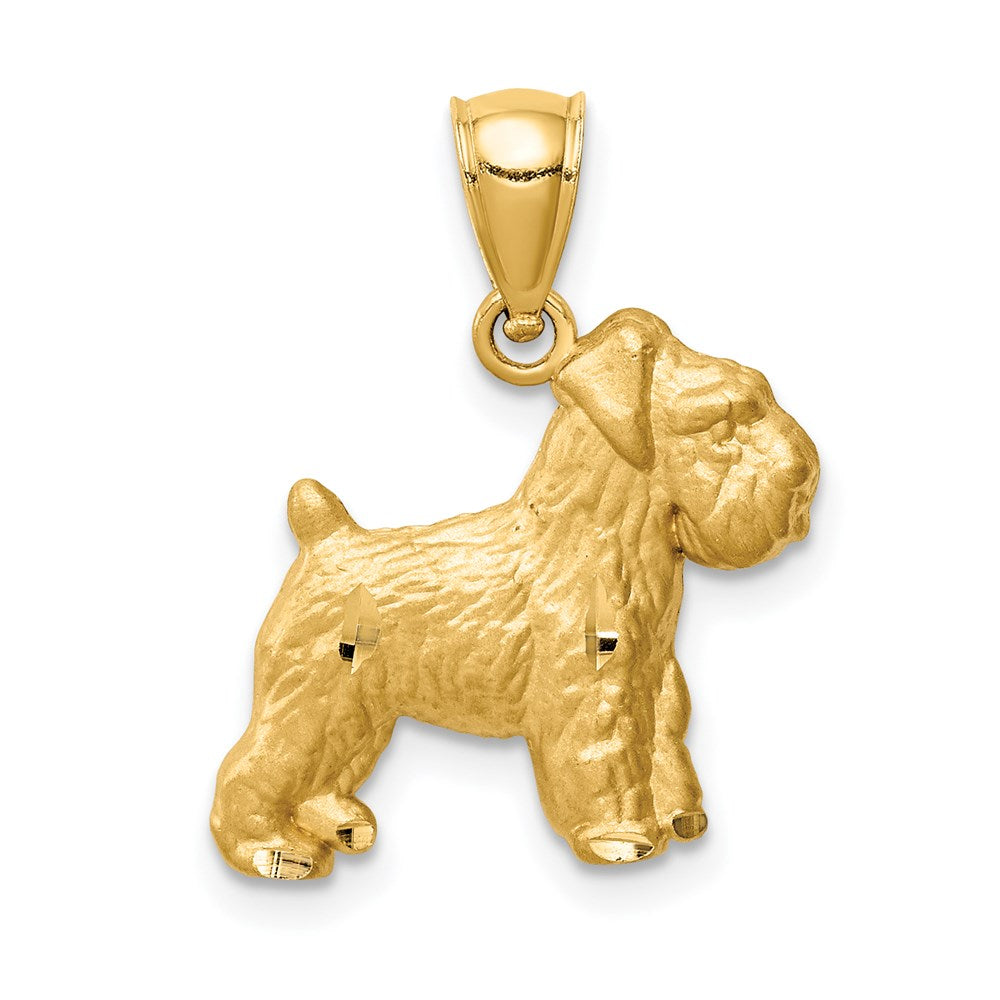 14K Diamond-cut Mini Schnauzer Pendant-C4730