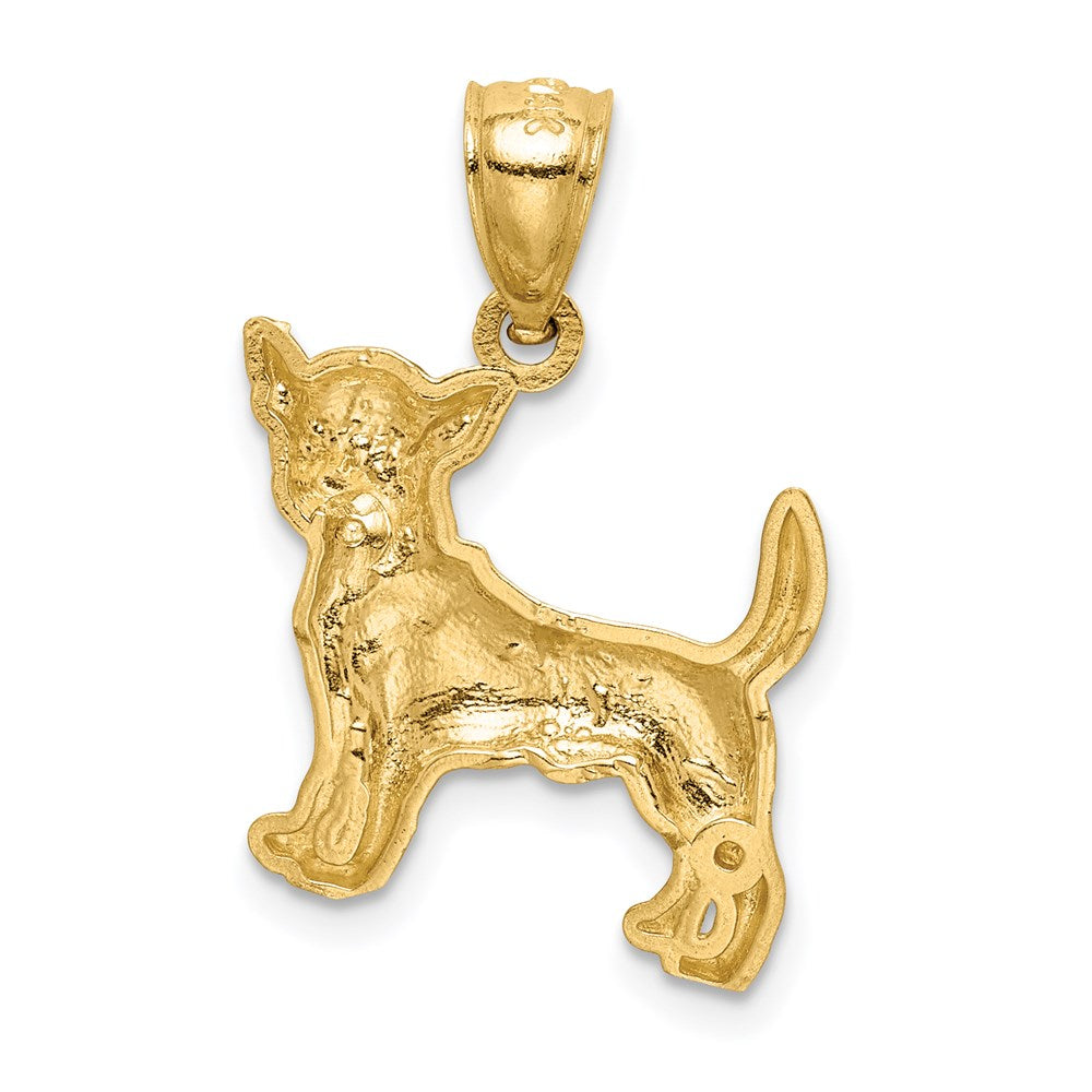 14K Diamond-cut Chihuahua Pendant-C4732