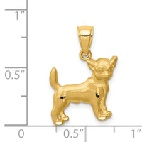 14K Diamond-cut Chihuahua Pendant-C4732