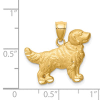 14K Diamond-cut Golden Retriever Pendant-C4733