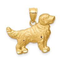 14K Diamond-cut Golden Retriever Pendant-C4733