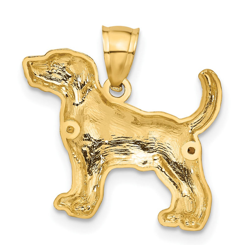 14K Diamond-cut Beagle Pendant-C4734