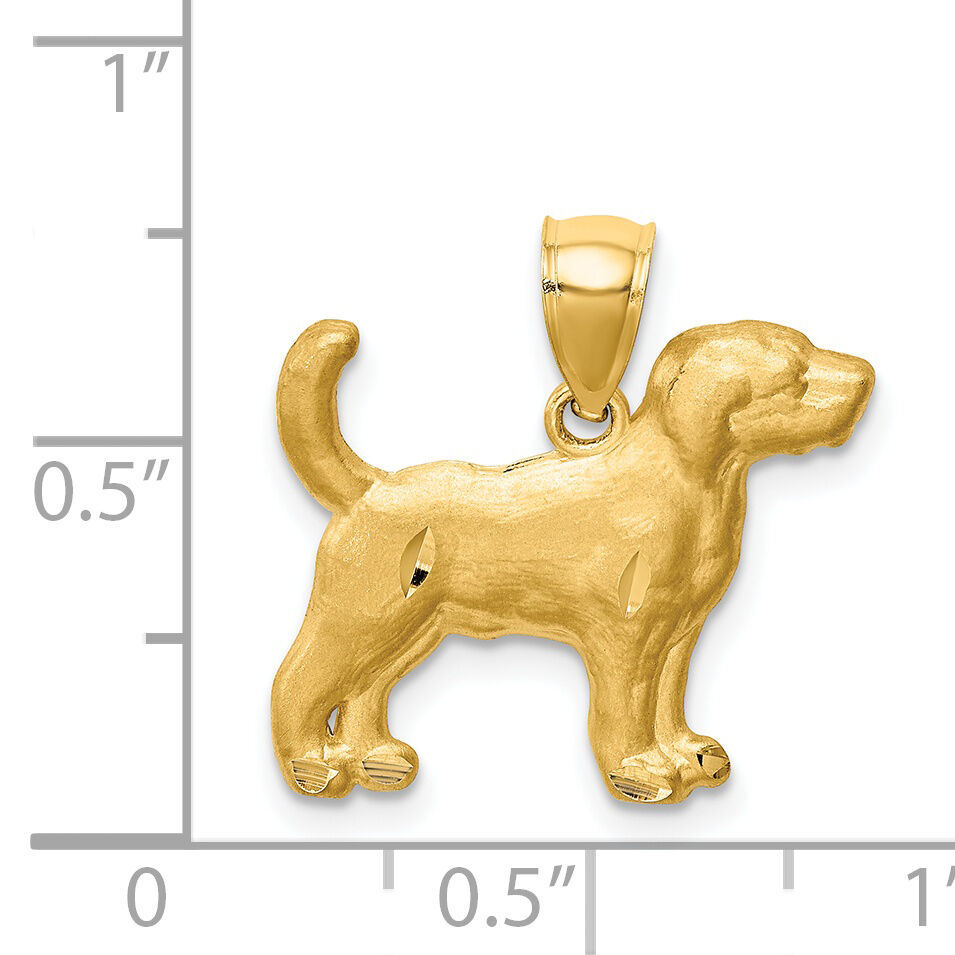 14K Diamond-cut Beagle Pendant-C4734
