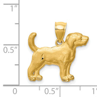 14K Diamond-cut Beagle Pendant-C4734