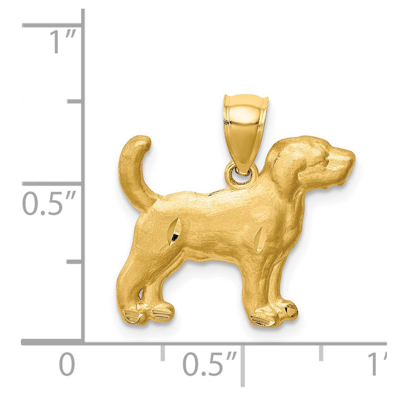 14K Diamond-cut Beagle Pendant-C4734