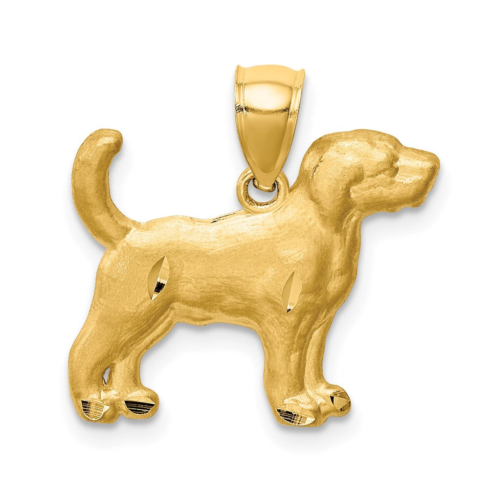 14K Diamond-cut Beagle Pendant-C4734