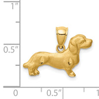 14K Diamond-cut Dachshund Pendant-C4735