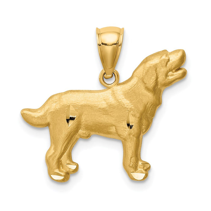 14K Diamond-cut Labrador Retriever Pendant-C4736