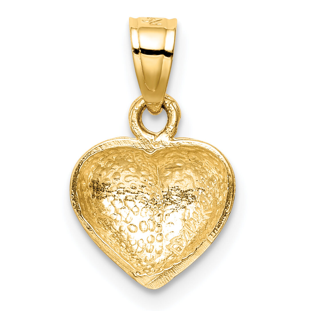 14K Polished One-sided Heart Pendant-C4743