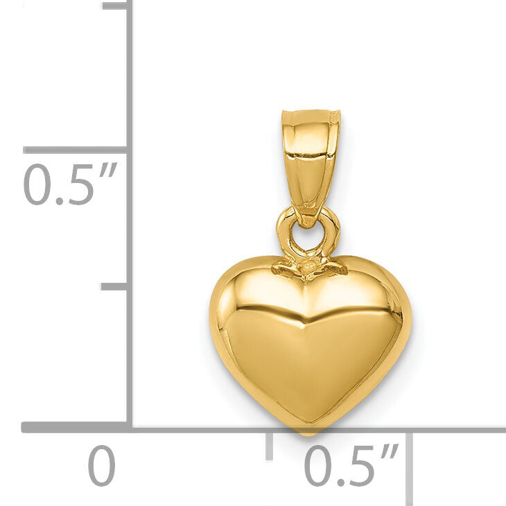 14K Polished One-sided Heart Pendant-C4743