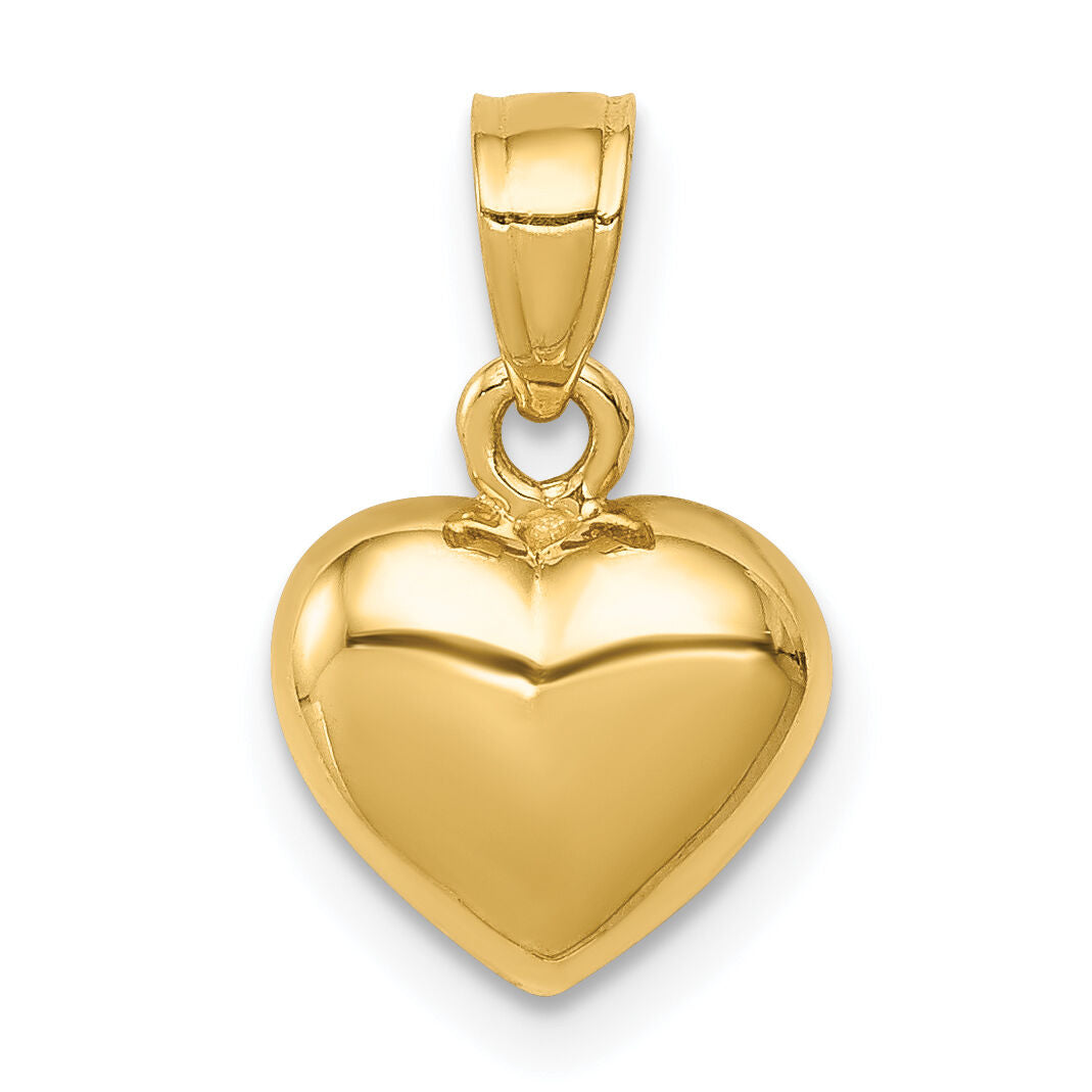 14K Polished One-sided Heart Pendant-C4743