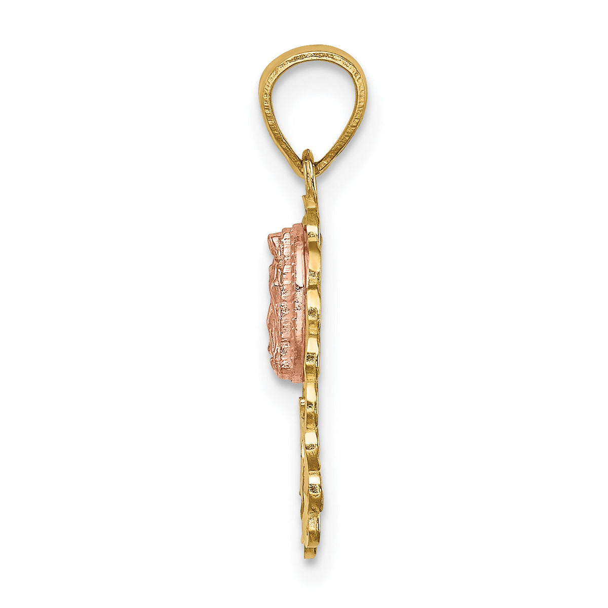 14K Two-tone w/White Rhodium Lady of Guadalupe 15 Pendant-C4746