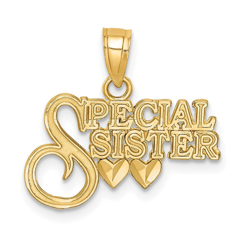 14K Diamond-cut Special Sister Pendant-C4749