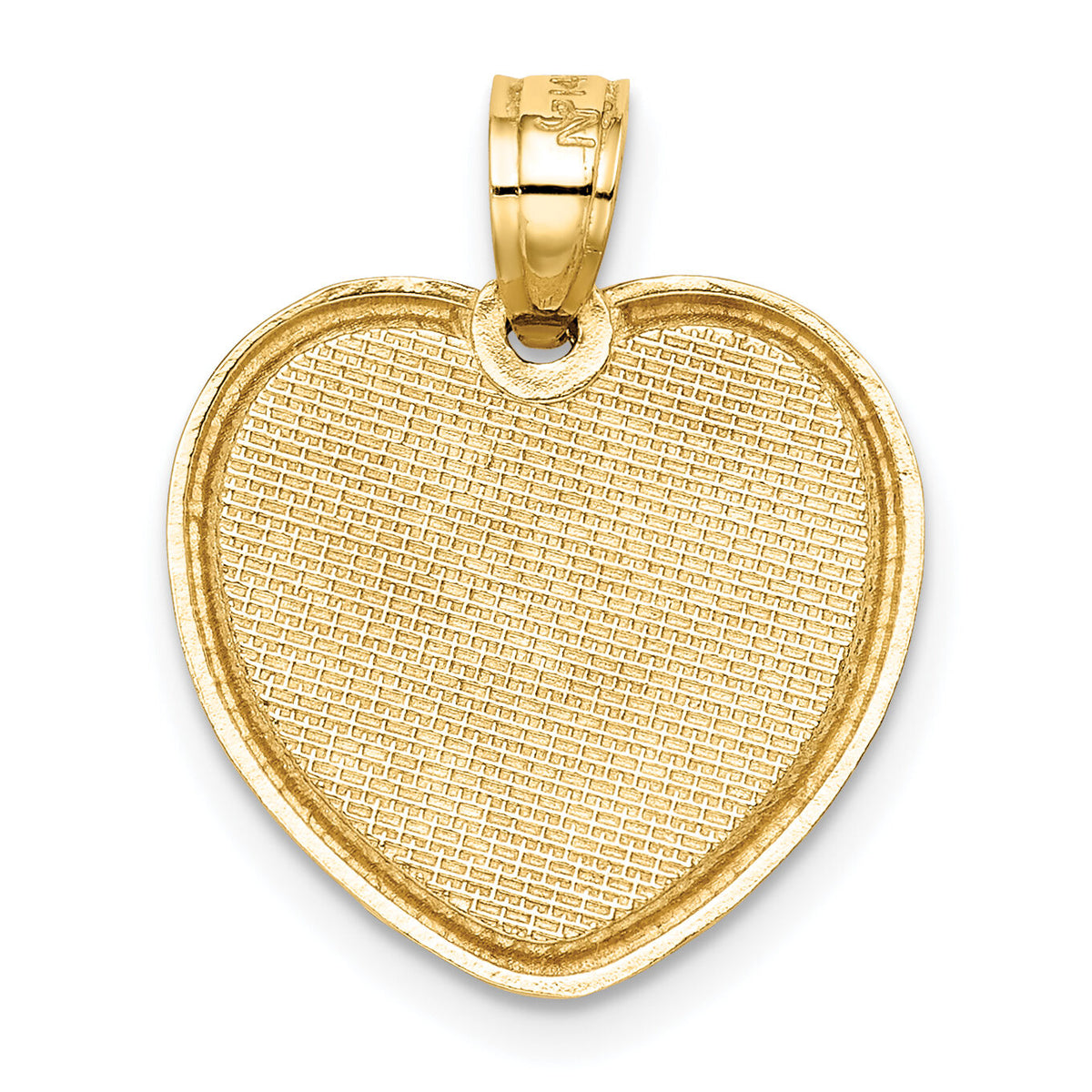 14K w/Rose Plating I Love You in Heart Pendant-C4751