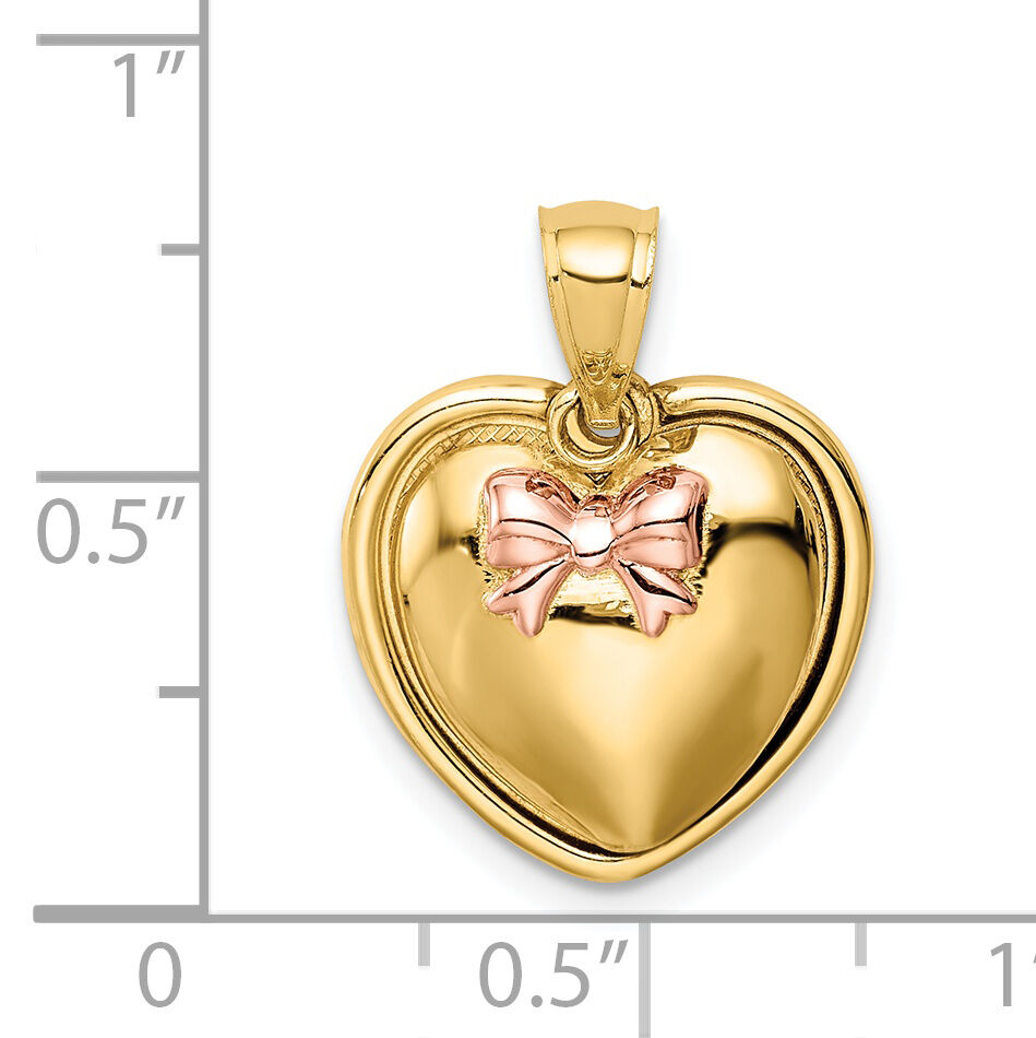 14K w/Rose Plating I Love You in Heart Pendant-C4751