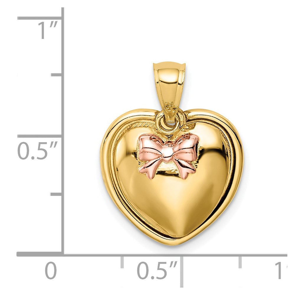 14K w/Rose Plating I Love You in Heart Pendant-C4751