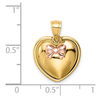 14K w/Rose Plating I Love You in Heart Pendant-C4751
