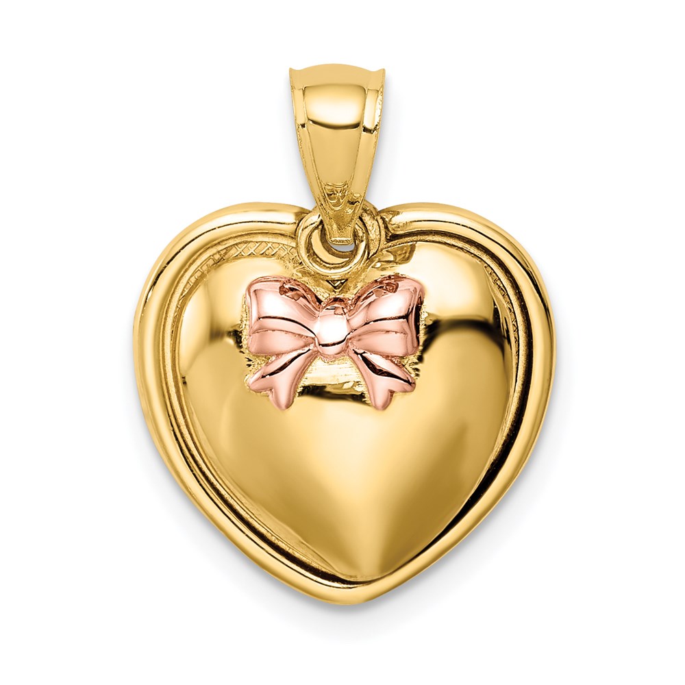 14K w/Rose Plating I Love You in Heart Pendant-C4751