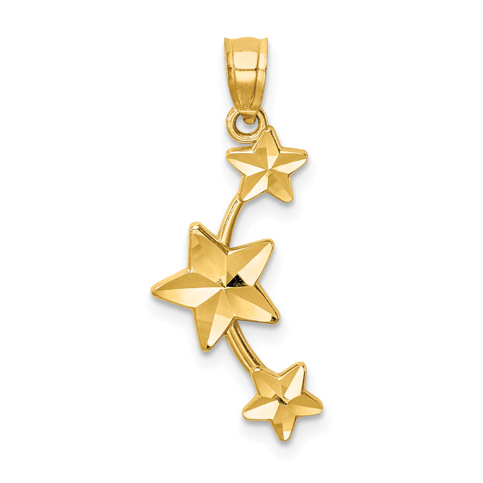 14K D/C Stars Pendant-C4755