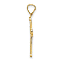 14K w/Rhodium Cross Pendant-C4758