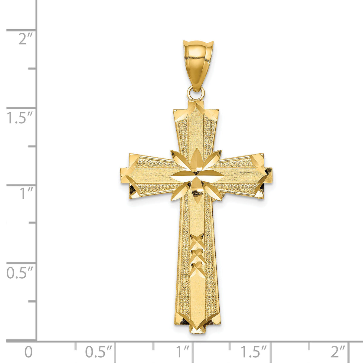 14K Diamond-cut Cross Pendant-C4759