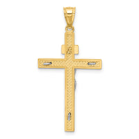 14K Two-tone INRI Crucifix Pendant-C4762
