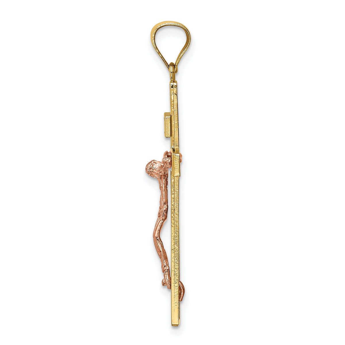14K Two-tone INRI Crucifix Pendant-C4763