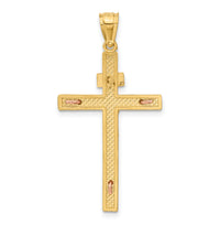 14K Two-tone INRI Crucifix Pendant-C4763