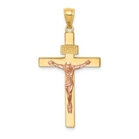 14K Two-tone INRI Crucifix Pendant-C4763