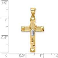 14K w/Rhodium Cross w/Rosary Pendant-C4770