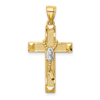 14K w/Rhodium Cross w/Rosary Pendant-C4770