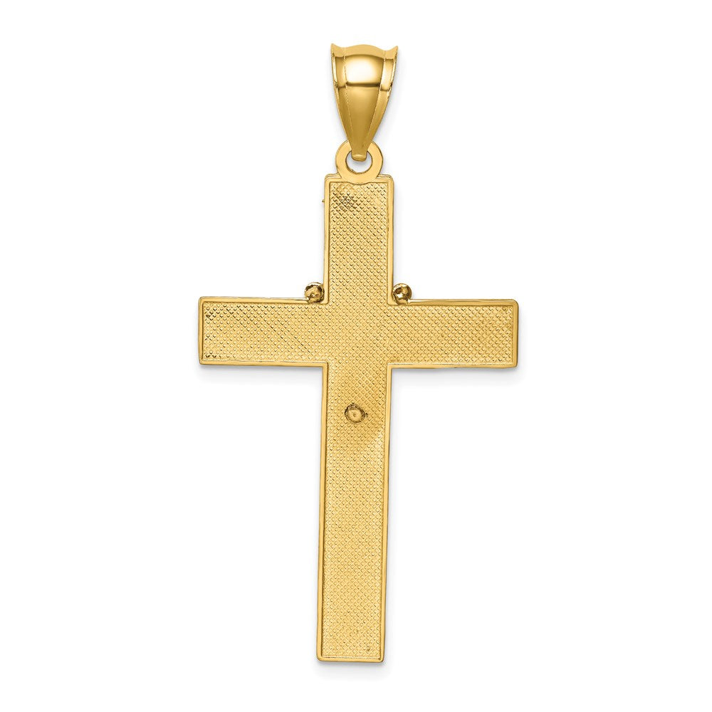 14K w/Rhodium Cross w/Rosary Pendant-C4771