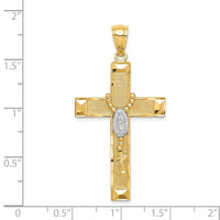 14K w/Rhodium Cross w/Rosary Pendant-C4771