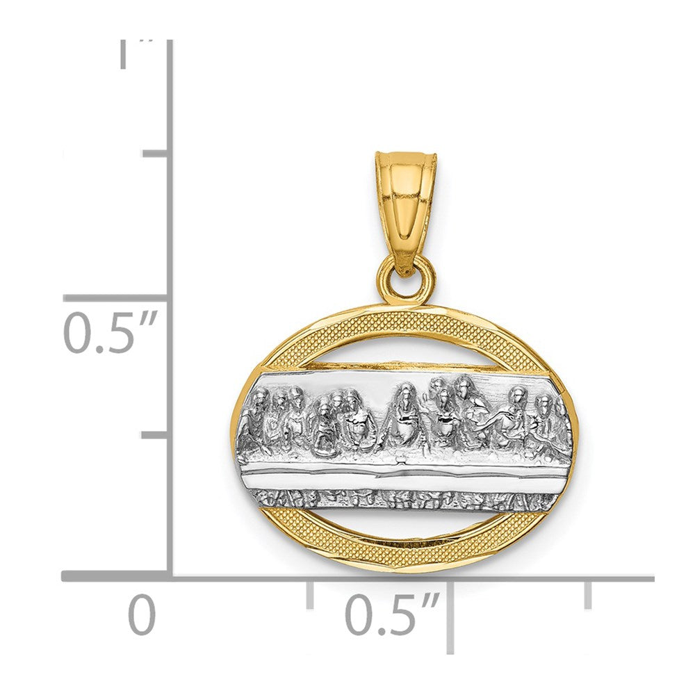 14K w/Rhodium The Last Supper Pendant-C4772